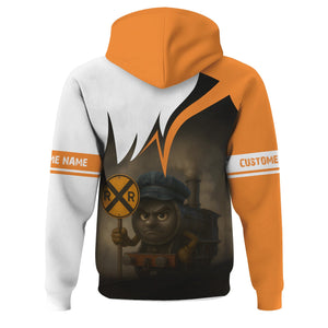 Railspirit Personalized BNSF Railway Hoodie Angry Train Hoodie Gift Idea For Train Lover