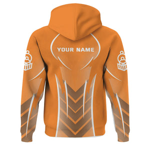 Railspirit Personalized BNSF Railway Hoodie Striking Line Style Train Zip Up Hoodie For Locomotive Lovers