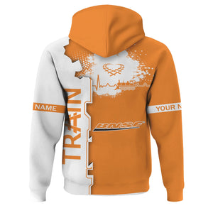 Railspirit Personalized BNSF Railway Hoodie Engine Heartbeat and Track Love Style Zip Up Hoodie Gift Idea For Train Lovers