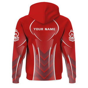 Railspirit Personalized The Chief Santa Fe Railroad Hoodie Striking Line Style Train Zip Up Hoodie For Locomotive Lovers