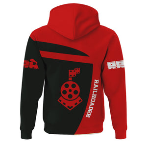 Railspirit Personalized The Chief Santa Fe Railroad Hoodie All Aboard Steam Train Movie Projector Style Zip Up Hoodie