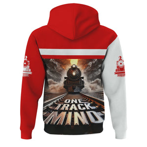 Railspirit Personalized The Chief Santa Fe Railroad Hoodie One Track Mind Train Printed ZIp Up Hoodie