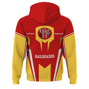 Railspirit Personalized The Chief Santa Fe Railroad Hoodie Custom Year Railroader Zip Up Hoodie Gift Idea For Train Lover