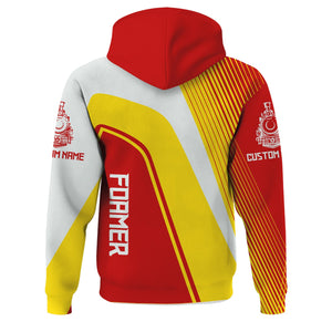 Railspirit Personalized The Chief Santa Fe Railroad Hoodie Vibrant Striking Style Zip Up Hoodie For Rail Enthusiasts