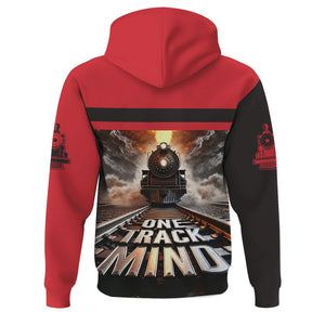 Railspirit Personalized Pacific Electric Railroad Hoodie One Track Mind Train Printed ZIp Up Hoodie