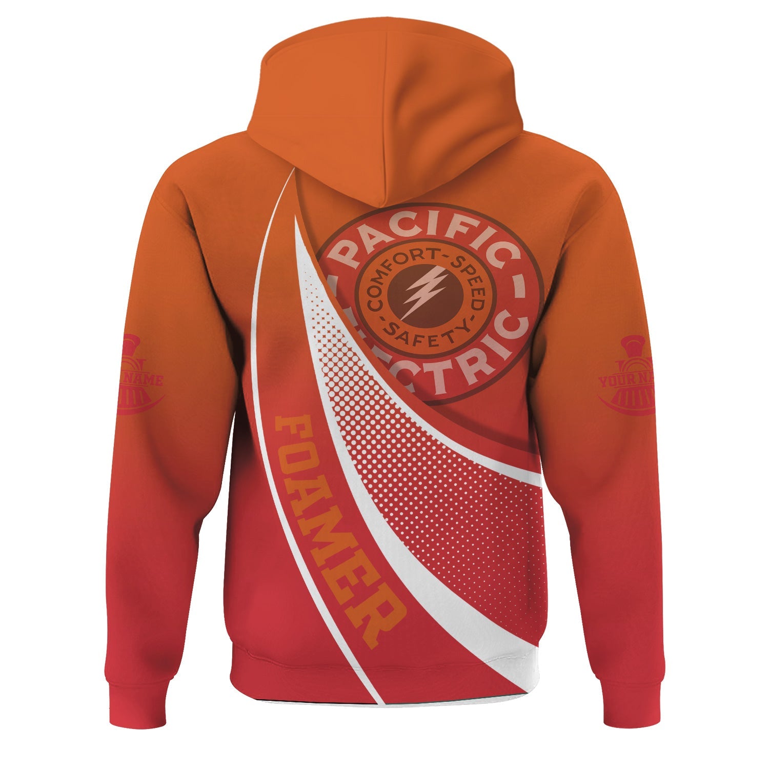 Railspirit Personalized Pacific Electric Railroad Hoodie Railway-Themed Style Zip Up Hoodie Gift Idea For Trainspotter