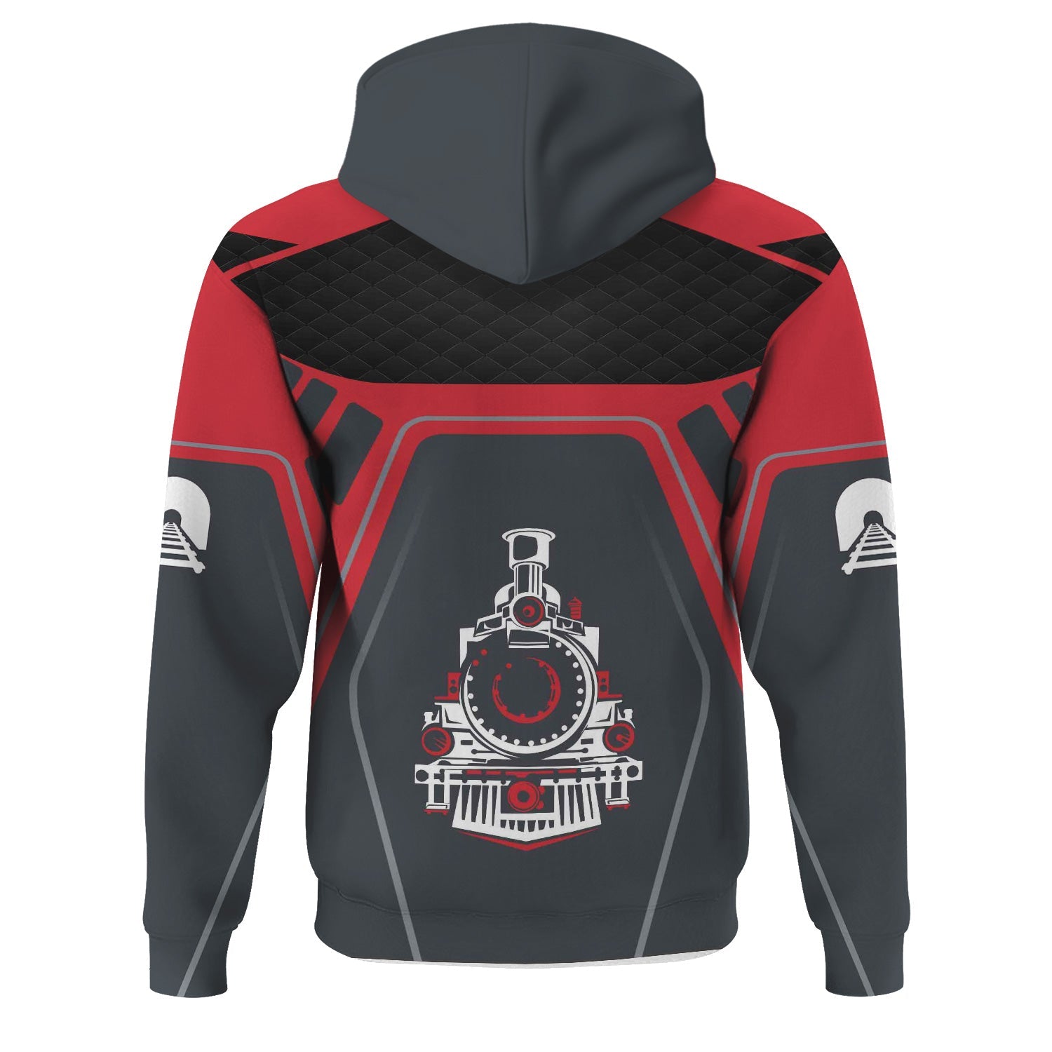 Railspirit Personalized Pacific Electric Railroad Hoodie Steam Locomotive Engine Graphic Train Zip Up Hoodie All Over Print