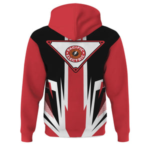 Railspirit Pacific Electric Railroad Hoodie Bold Graphic Style All Over Printed Zip Up Hoodie