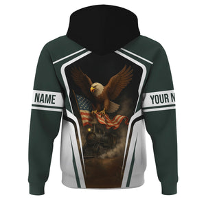 Railspirit Personalized Youngstown & Southern Railroad Hoodie American Eagle Vintage Train Zip Up Hoodie