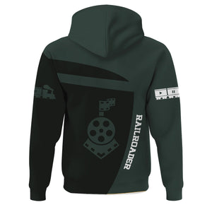 Railspirit Personalized Youngstown & Southern Railroad Hoodie All Aboard Steam Train Movie Projector Style Zip Up Hoodie