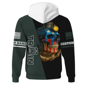 Railspirit Personalized Youngstown & Southern Railroad Hoodie Train Skull American Flag Zip Up Hoodie All Over Print