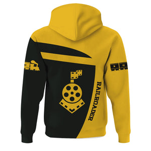 Railspirit Personalized Richmond, Fredericksburg And Potomac Railroad Hoodie All Aboard Steam Train Movie Projector Style Zip Up Hoodie