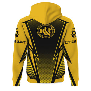 Railspirit Personalized Richmond, Fredericksburg And Potomac Railroad Hoodie Lightning Graphic Style Zip Up Hoodie Gift Idea For Train Lover