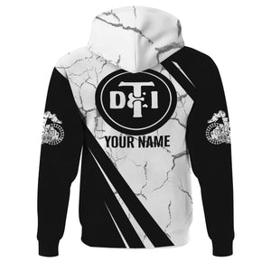 Railspirit Personalized Detroit Toledo And Ironton Railroad Hoodie Crackle Texture Style Train Zip Up Hoodie For Trackhead