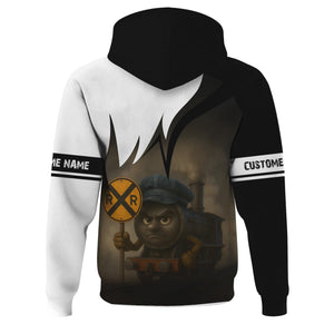 Railspirit Personalized Detroit Toledo And Ironton Railroad Hoodie Angry Train Hoodie Gift Idea For Train Lover