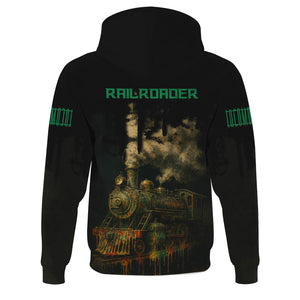 Railspirit Personalized Pittsburgh And Lake Erie Railroad Hoodie Vintage Train Art Style Zip Up Hoodie For Locomotive Fans