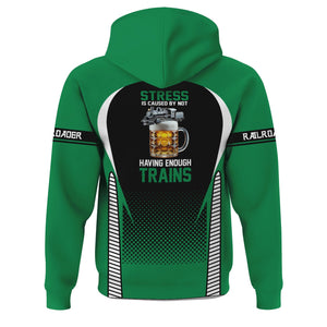 Railspirit Personalized Pittsburgh And Lake Erie Railroad Hoodie Stress Is Caused By Not Having Enough Trains  Zip Up Hoodie