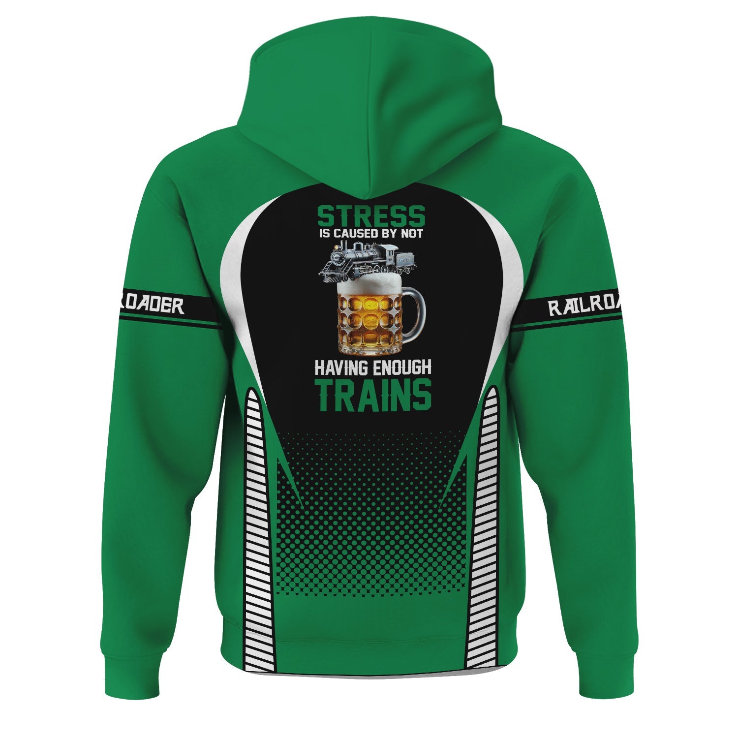 Railspirit Personalized Pittsburgh And Lake Erie Railroad Hoodie Stress Is Caused By Not Having Enough Trains  Zip Up Hoodie