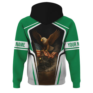 Railspirit Personalized Pittsburgh And Lake Erie Railroad Hoodie American Eagle Vintage Train Zip Up Hoodie