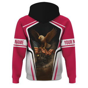 Railspirit Personalized Durango And Silverton Narrow Gauge Railroad Hoodie American Eagle Vintage Train Zip Up Hoodie