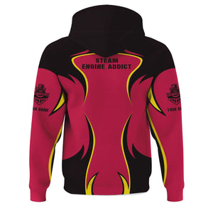 Railspirit Personalized Durango And Silverton Narrow Gauge Railroad Hoodie Distinctive Flame Style Zip Up Hoodie For Steam Engine Addict