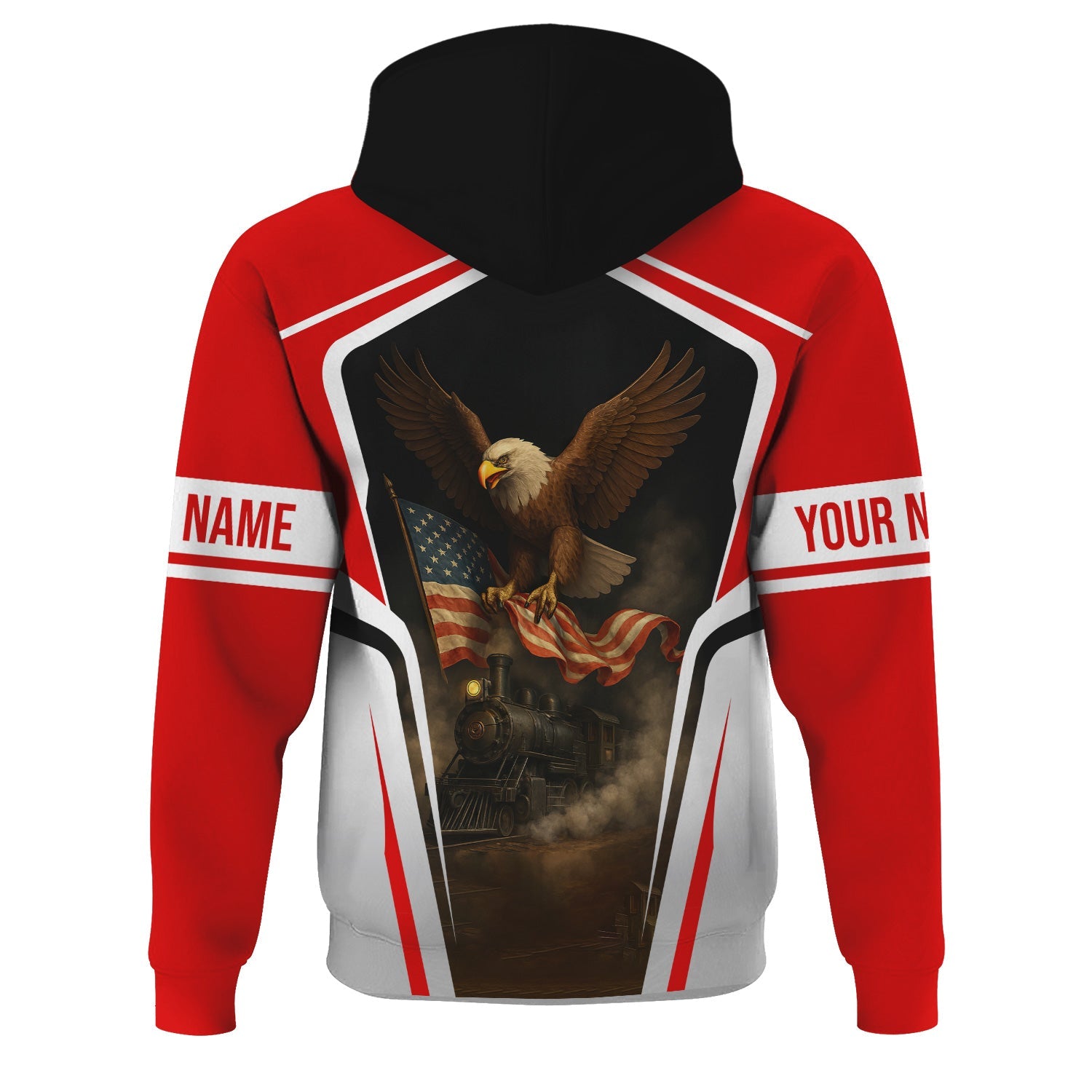 Railspirit Personalized Monongahela Railroad Hoodie American Eagle Vintage Train Zip Up Hoodie