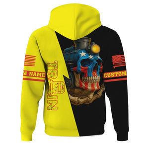 Railspirit Personalized Strasburg Railroad Hoodie Train Skull American Flag Zip Up Hoodie All Over Print