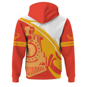 Railspirit Personalized Strasburg Railroad Hoodie Flame-Inspired Style Zip Up Hoodie Gift Idea For Train Lovers