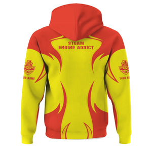 Railspirit Personalized Strasburg Railroad Hoodie Distinctive Flame Style Zip Up Hoodie For Steam Engine Addict