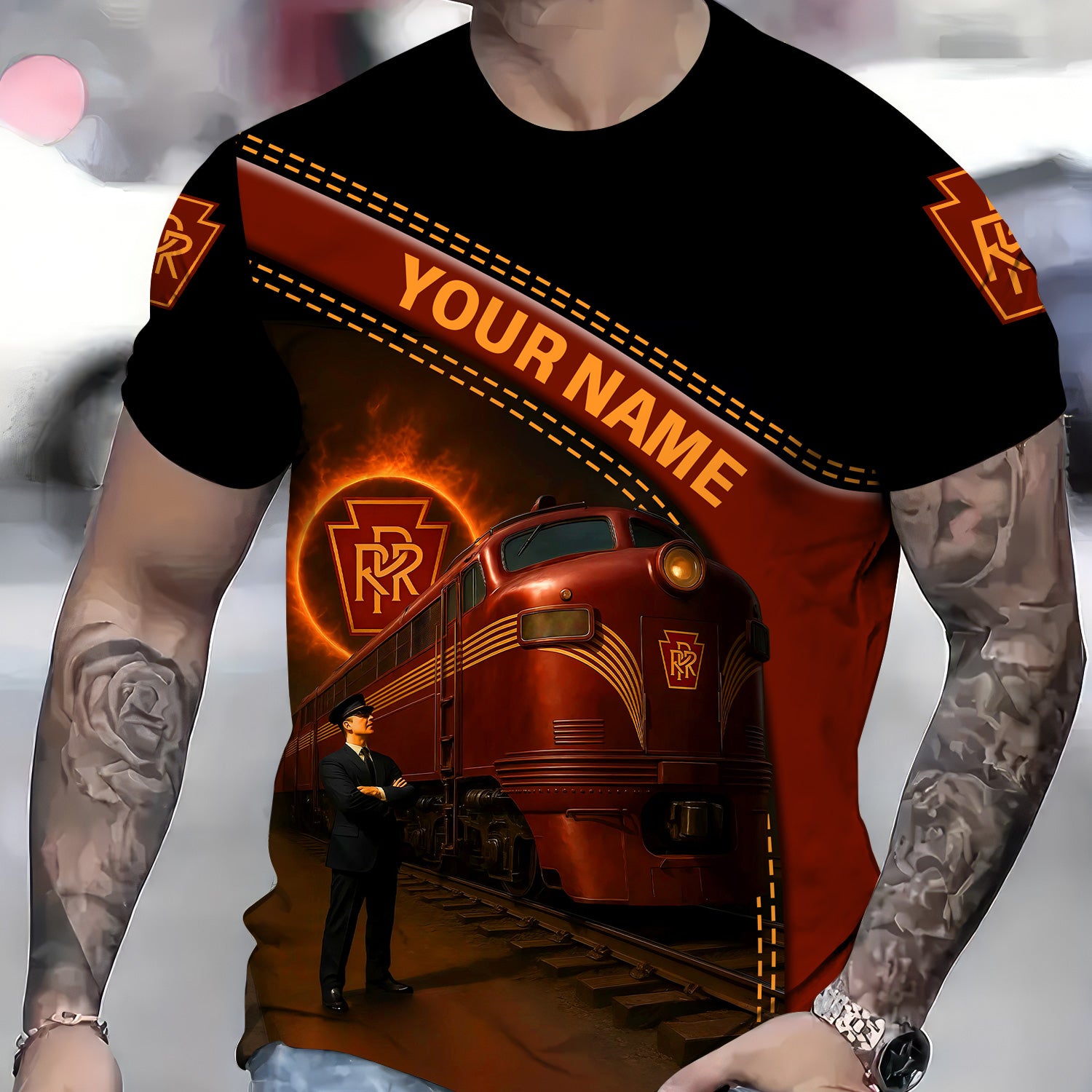 Railspirit Personalized Pennsylvania Railroad T-Shirt with Custom Job Position Train Shirt