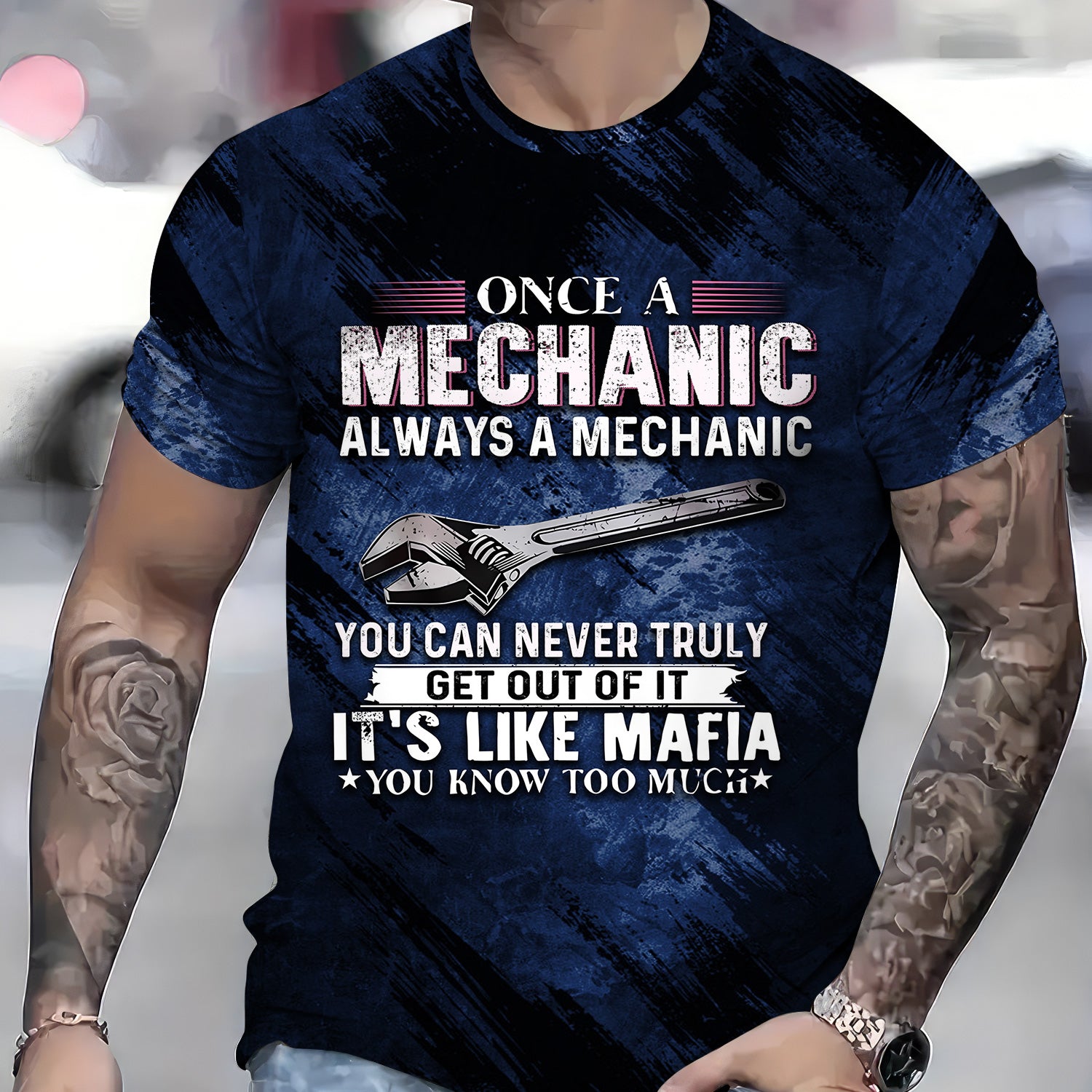 Once A Mechanic Always A Mechanic Shirt Funny Printed Vintage Mechanic Unisex T Shirt with Color Options