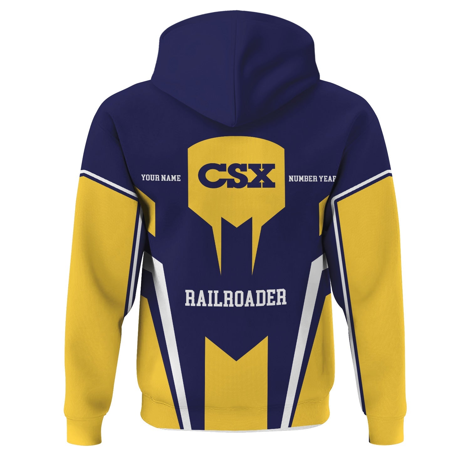 Railspirit Personalized CSX Transportation Railroad Hoodie Custom Year Railroader Zip Up Hoodie Gift Idea For Train Lover