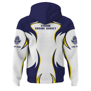 Railspirit Personalized CSX Transportation Railroad Hoodie Distinctive Flame Style Zip Up Hoodie For Steam Engine Addict