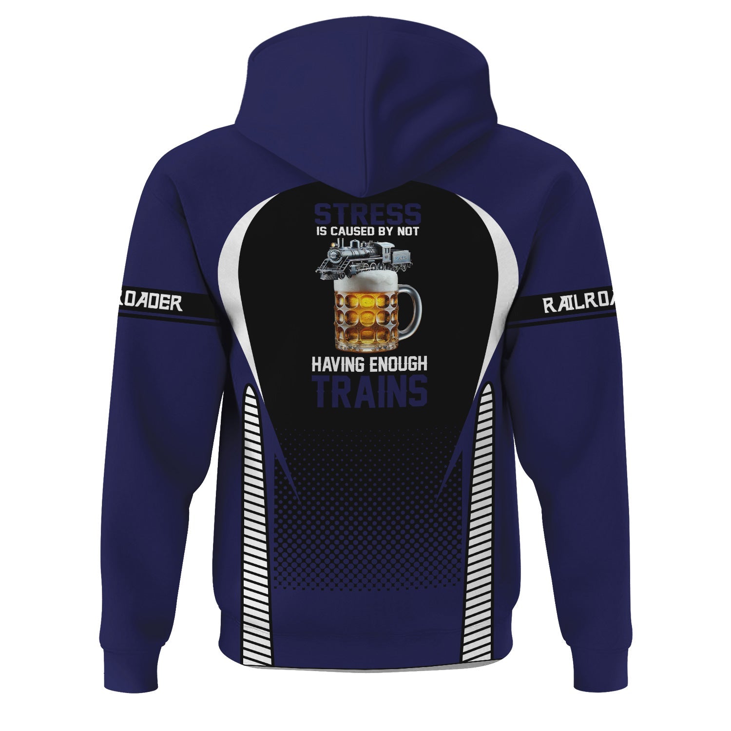 Railspirit Personalized CSX Transportation Railroad Hoodie Stress Is Caused By Not Having Enough Trains  Zip Up Hoodie