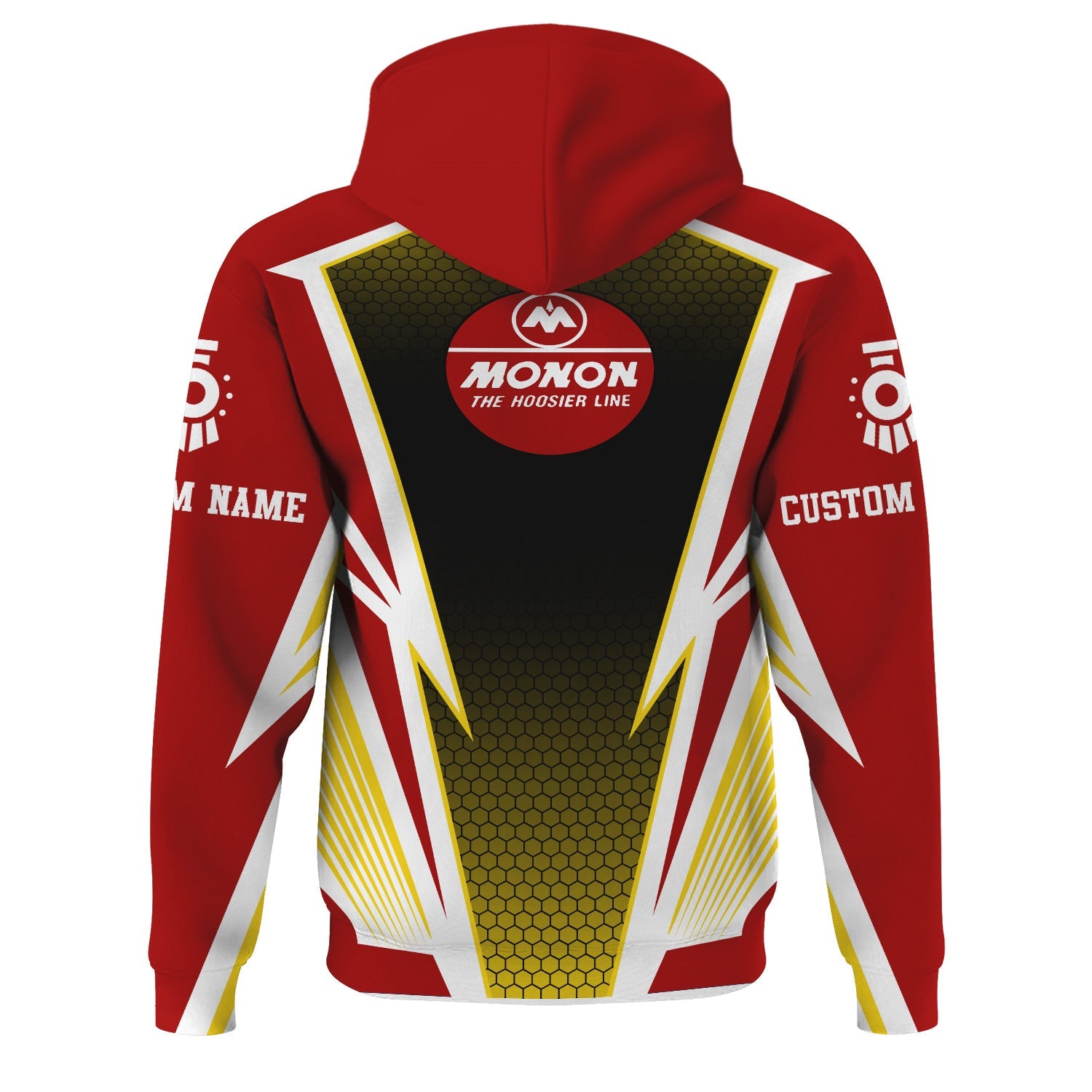 Railspirit Personalized Monon Railroad Hoodie Lightning Graphic Style Zip Up Hoodie Gift Idea For Train Lover