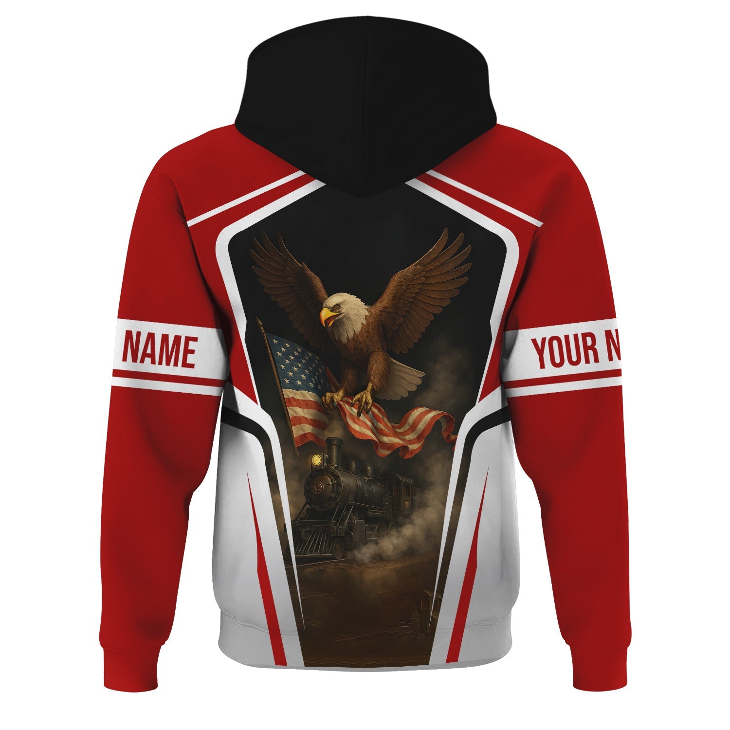 Railspirit Personalized Monon Railroad Hoodie American Eagle Vintage Train Zip Up Hoodie