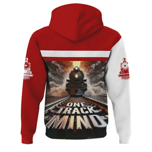 Railspirit Personalized Monon Railroad Hoodie One Track Mind Train Printed ZIp Up Hoodie