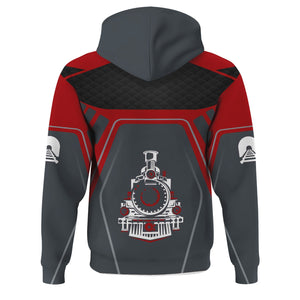 Railspirit Personalized Monon Railroad Hoodie Steam Locomotive Engine Graphic Train Zip Up Hoodie All Over Print