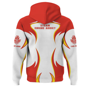 Railspirit Personalized Canadian National Railroad Hoodie Distinctive Flame Style Zip Up Hoodie For Steam Engine Addict