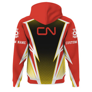 Railspirit Personalized Canadian National Railroad Hoodie Lightning Graphic Style Zip Up Hoodie Gift Idea For Train Lover