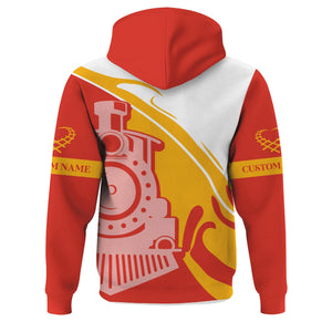 Railspirit Personalized Canadian National Railroad Hoodie Flame-Inspired Style Zip Up Hoodie Gift Idea For Train Lovers