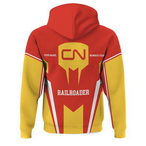 Railspirit Personalized Canadian National Railroad Hoodie Custom Year Railroader Zip Up Hoodie Gift Idea For Train Lover