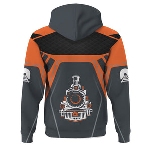 Railspirit Personalized Wheeling And Lake Erie Railroad Hoodie Steam Locomotive Engine Graphic Train Zip Up Hoodie All Over Print