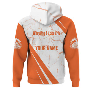 Railspirit Personalized Wheeling And Lake Erie Railroad Hoodie Crackle Texture Style Train Zip Up Hoodie For Trackhead