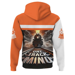 Railspirit Personalized Wheeling And Lake Erie Railroad Hoodie One Track Mind Train Printed ZIp Up Hoodie