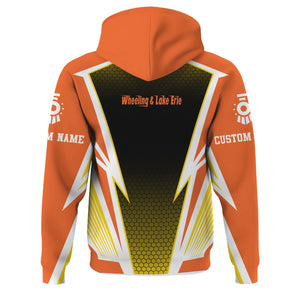 Railspirit Personalized Wheeling And Lake Erie Railroad Hoodie Lightning Graphic Style Zip Up Hoodie Gift Idea For Train Lover