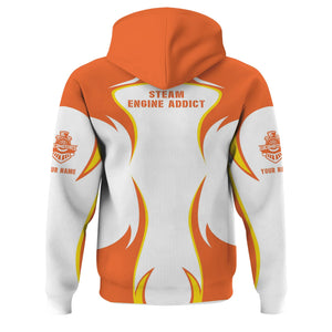 Railspirit Personalized Wheeling And Lake Erie Railroad Hoodie Distinctive Flame Style Zip Up Hoodie For Steam Engine Addict