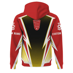 Railspirit Personalized Bangor And Aroostook Railroad Hoodie Lightning Graphic Style Zip Up Hoodie Gift Idea For Train Lover