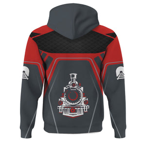 Railspirit Personalized Bangor And Aroostook Railroad Hoodie Steam Locomotive Engine Graphic Train Zip Up Hoodie All Over Print