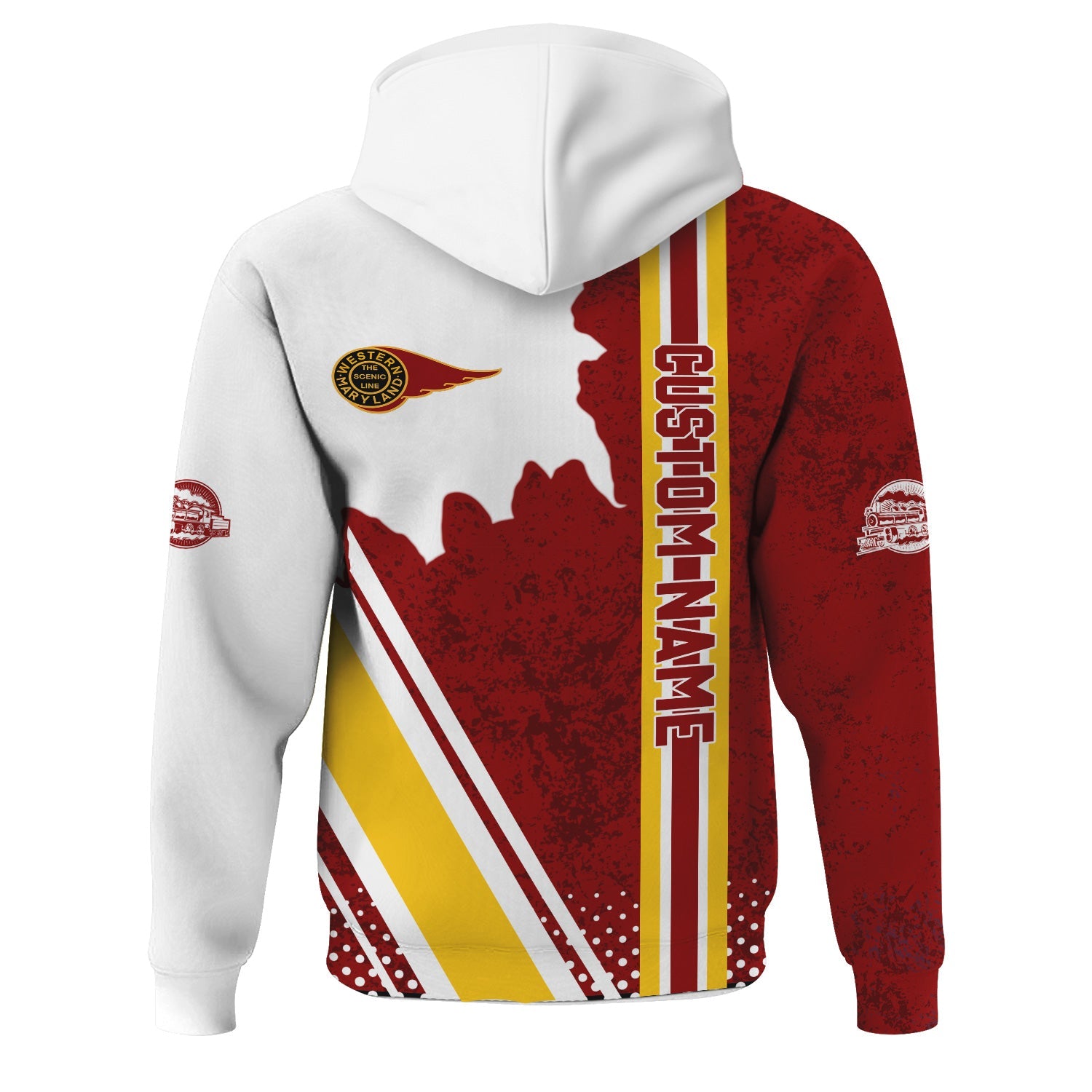 Railspirit Personalized Western Maryland Railway Hoodie All Over Printed Unisex Zip Up Hoodie